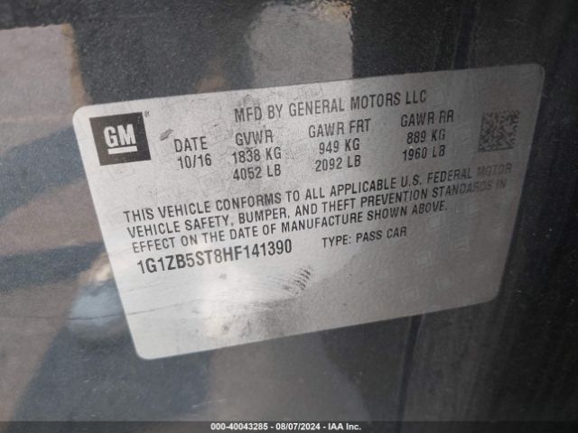 1G1ZB5ST8HF141390 Chevrolet MALIBU LS