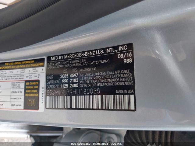 55SWF4JB9HU183085 Mercedes-Benz C 300 Luxury/sport
