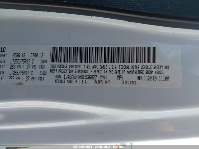 2011 Jeep Wrangler Unlimited Rubicon მანქანა იყიდება აუქციონზე, vin: 1J4BA6H10BL536027, აუქციონის ნომერი: 40043584