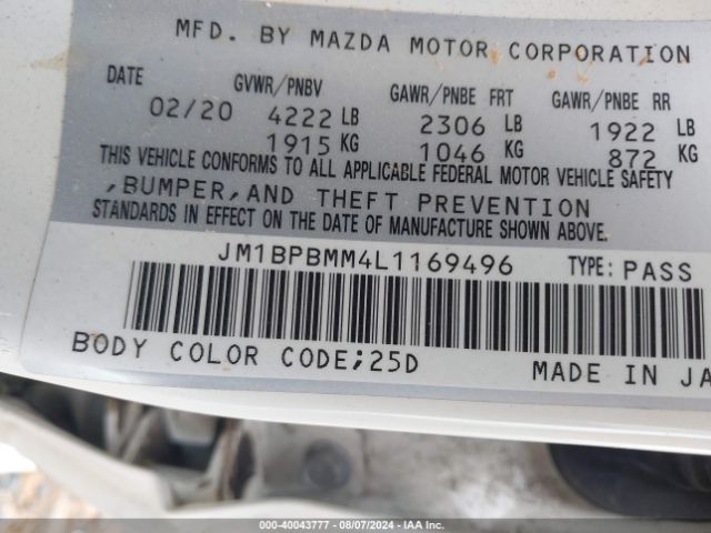 JM1BPBMM4L1169496 Mazda Mazda3 Preferred Package