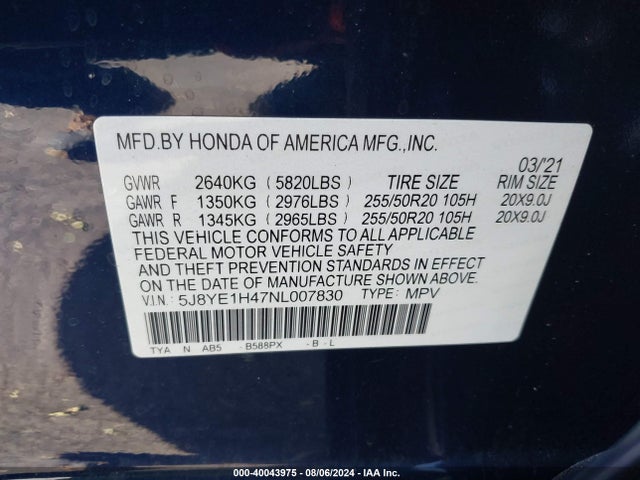 Acura Mdx Technology Package 2022 5J8YE1H47NL007830 Image 9