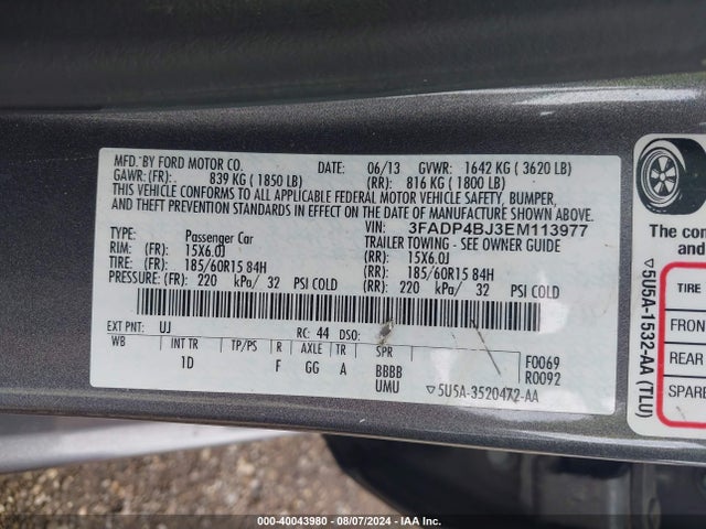 Ford FIESTA SE 2014 3FADP4BJ3EM113977 Image 9