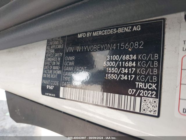 W1YV0BEY0N4156082 Mercedes-Benz Metris