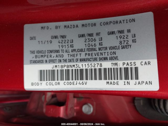 JM1BPBNM3L1155278 Mazda Mazda3 Premium Package