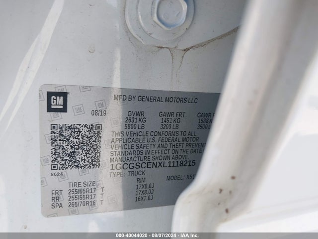1GCGSCENXL1118215 Chevrolet Colorado 2wd  Short Box Lt