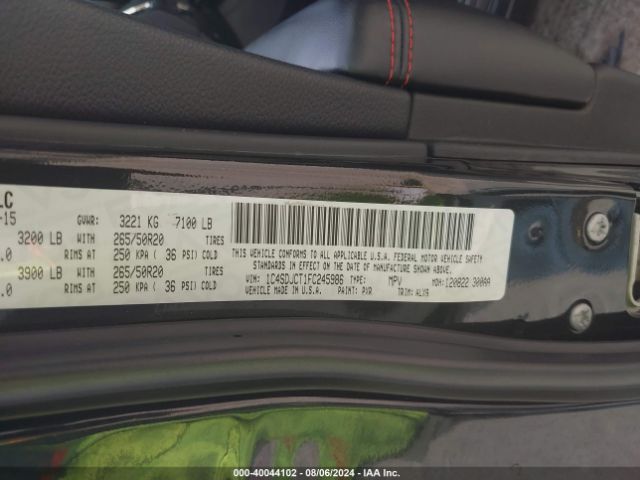 1C4SDJCT1FC245986 Dodge Durango R/t