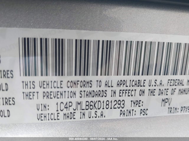 1C4PJMLB6KD181293 Jeep Cherokee Latitude Plus 4x4