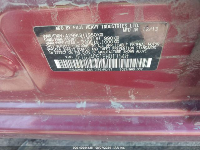 JF1GJAC61EH013548 Subaru Impreza 2.0i Premium