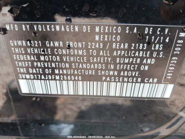 3VWD17AJ9FM256946 Volkswagen Jetta 1.8t Se