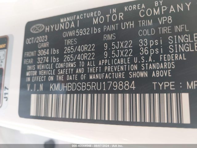 KMUHBDSB5RU179884 Genesis Gv80 2.5t Awd
