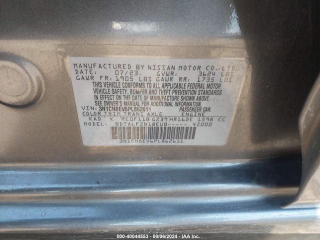 3N1CN8EV6PL862611 Nissan Versa 1.6 Sv Xtronic Cvt