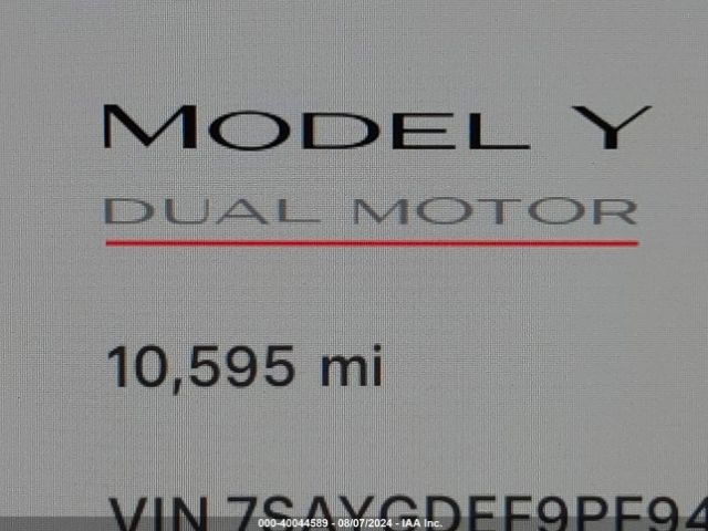 7SAYGDEF9PF942453 Tesla Model Y Awd/performance Dual Motor All-wheel Drive