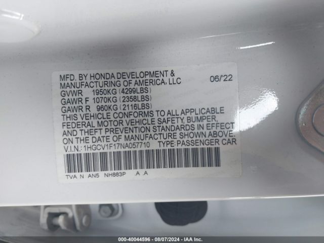1HGCV1F17NA057710 Honda ACCORD LX