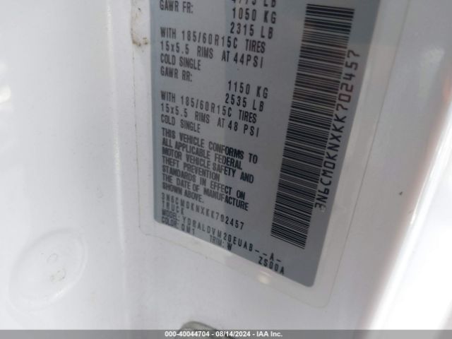 3N6CM0KNXKK702457 Nissan Nv200 S