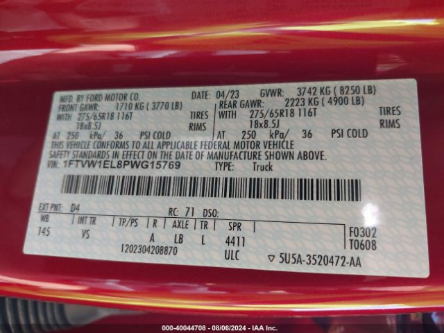 1FTVW1EL8PWG15769 Ford F-150 Lightning Pro