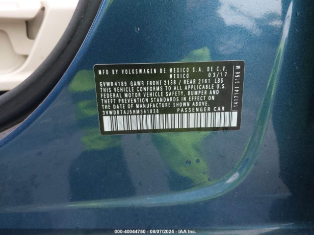 3VWDB7AJ5HM361838 Volkswagen Jetta 1.4t Se