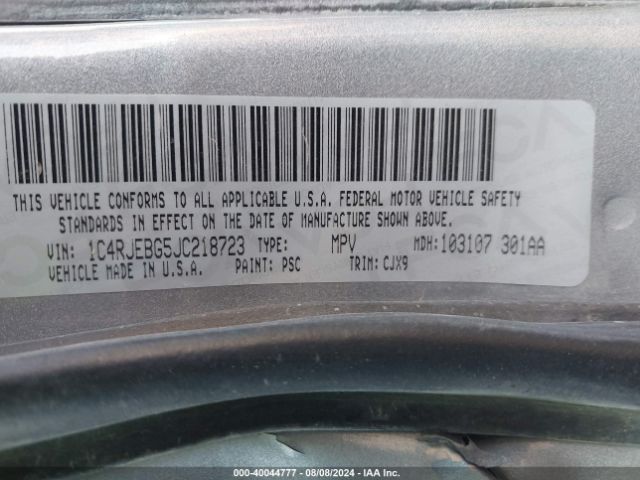1C4RJEBG5JC218723 Jeep Grand Cherokee Limited 4x2
