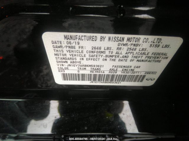 JN1EV7AR8KM593621 Infiniti Q50 3.0t Luxe
