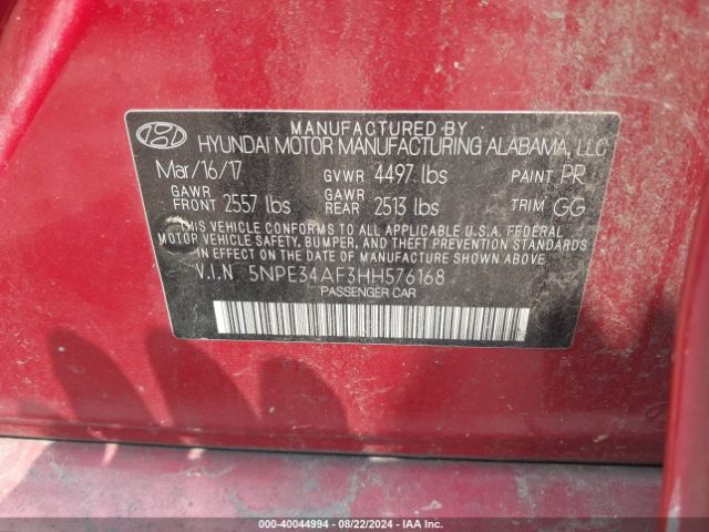 5NPE34AF3HH576168 Hyundai Sonata Sport