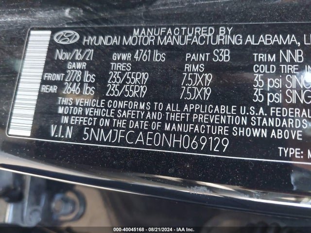 Hyundai TUCSON SEL 2022 5NMJFCAE0NH069129 Image 9