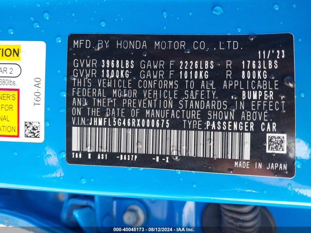 Honda Civic Type R Base (m6) 2024 JHMFL5G46RX000675 Image 9