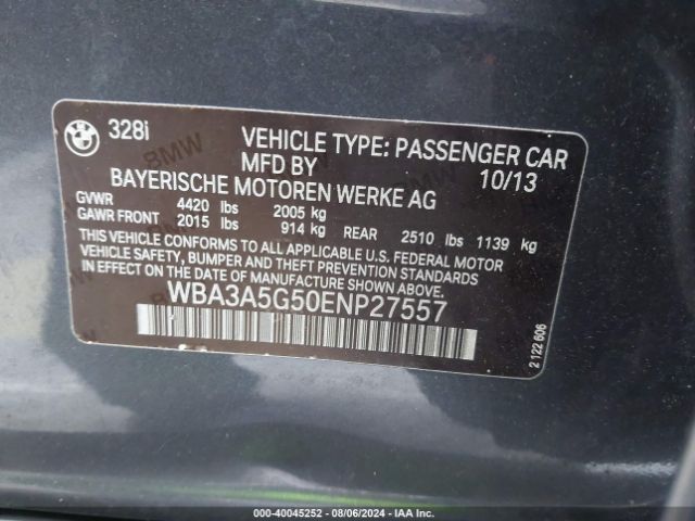 WBA3A5G50ENP27557 BMW 328I