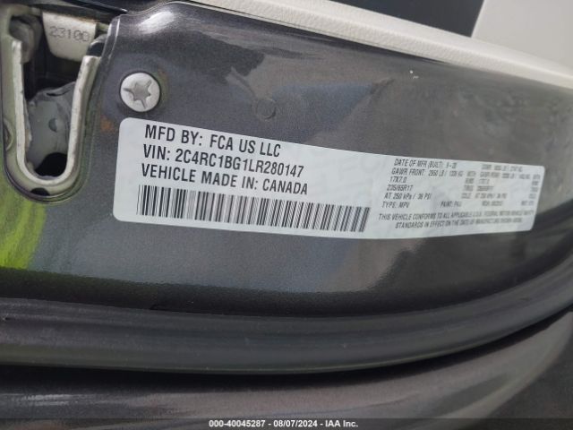 2020 CHRYSLER PACIFICA 2C4RC1BG1LR280147 Photo 8