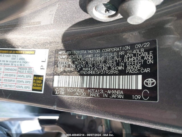 Toyota COROLLA SE 2023 JTND4MBE5P3192896 Image 9