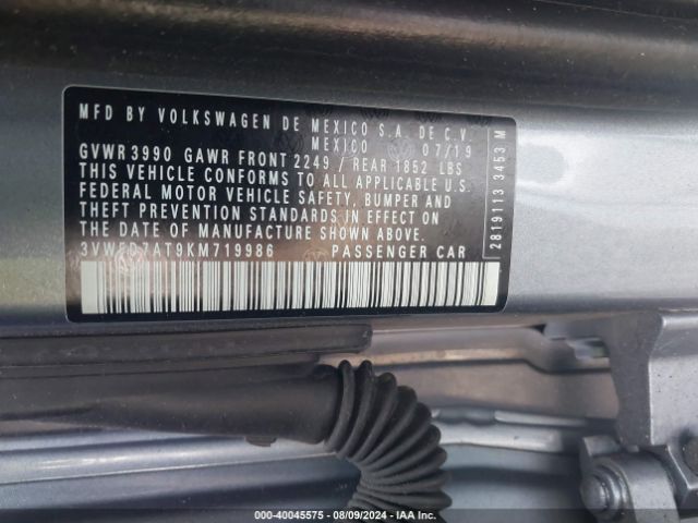 3VWFD7AT9KM719986 Volkswagen Beetle 2.0t Final Edition Se/2.0t Final Edition Sel/2.0t S