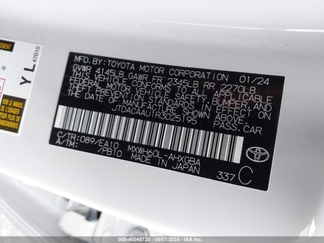2024 TOYOTA PRIUS JTDACAAU1R3025195 Photo 8