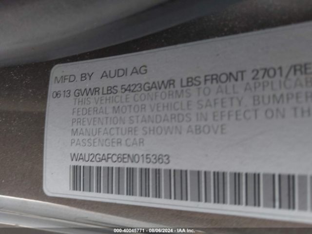 WAU2GAFC6EN015363 Audi A7 3.0t Premium Plus