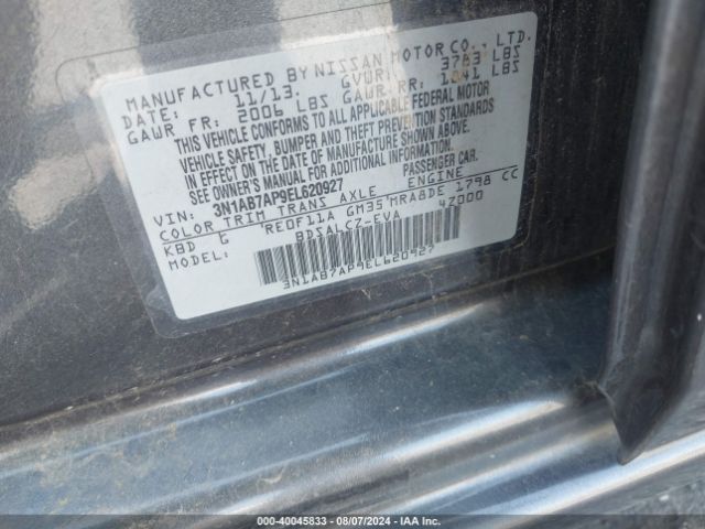 3N1AB7AP9EL620927 Nissan SENTRA S