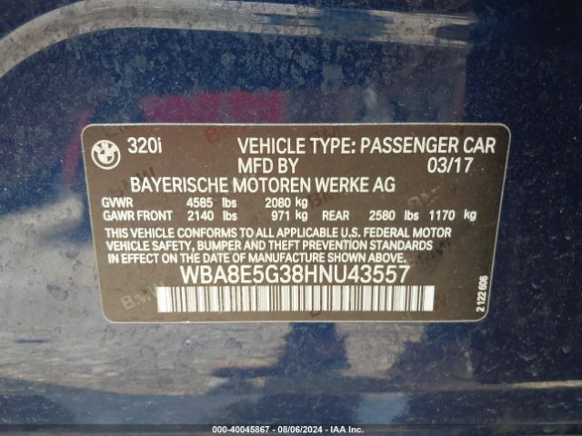 WBA8E5G38HNU43557 BMW 320i Xdrive