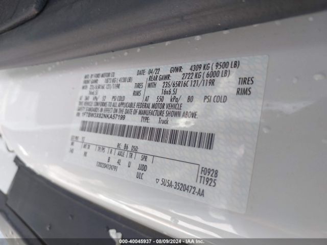 1FTBW3X82NKA57199 Ford Transit T-350