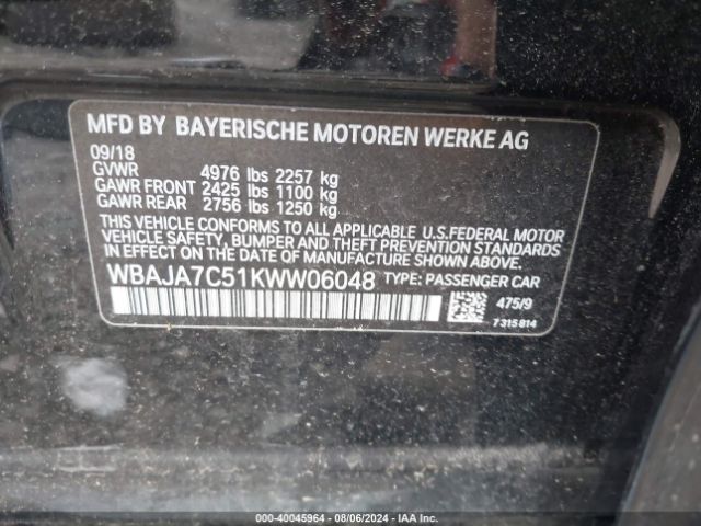 WBAJA7C51KWW06048 BMW 530i Xdrive