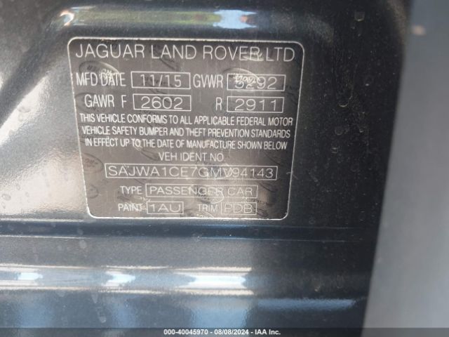 2016 JAGUAR XJ SAJWA1CE7GMV94143 Photo 8