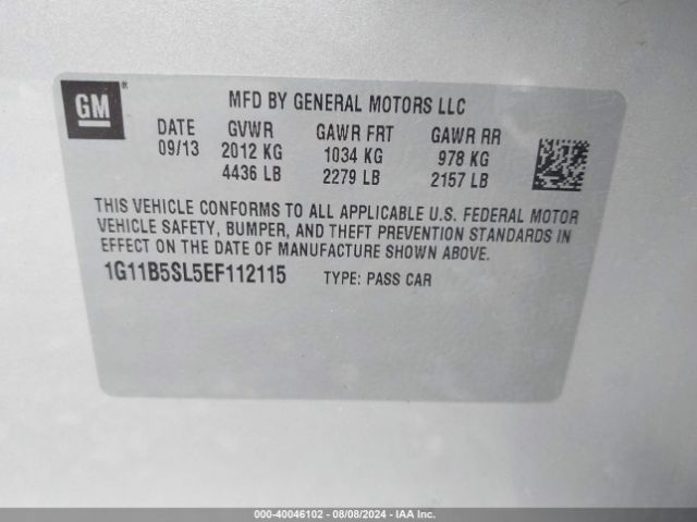 1G11B5SL5EF112115 Chevrolet Malibu 1ls