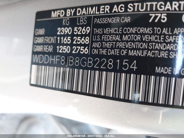 WDDHF8JB8GB228154 Mercedes-Benz E 350 4matic