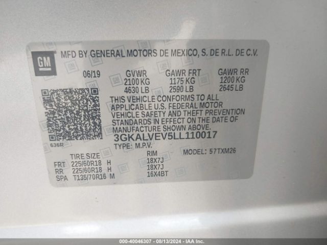 3GKALVEV5LL110017 GMC Terrain Awd Slt