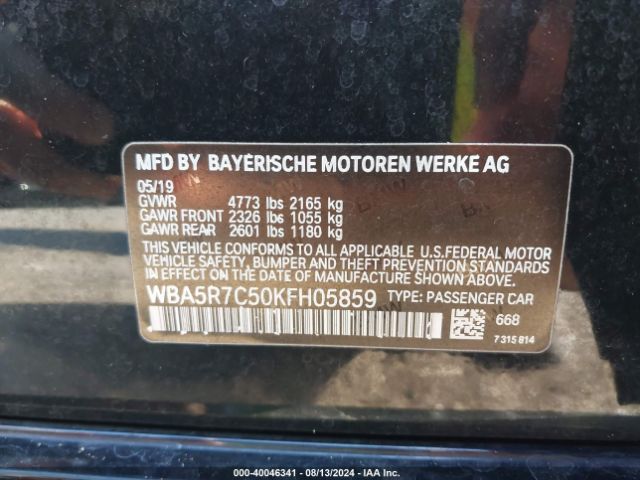WBA5R7C50KFH05859 BMW 330i Xdrive