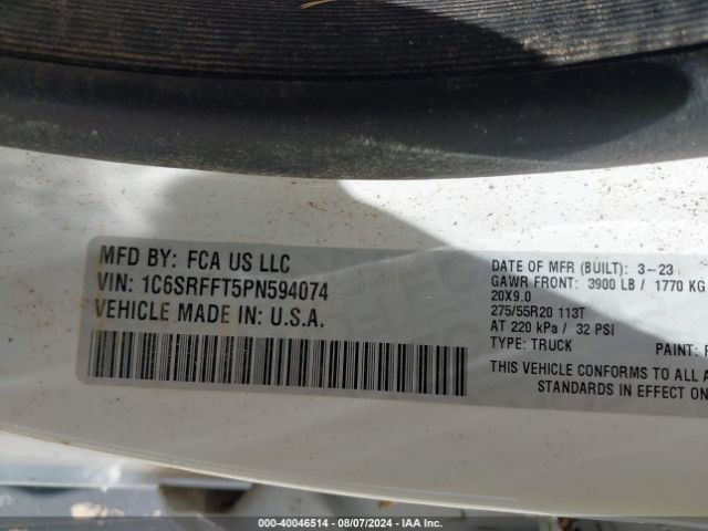 1C6SRFFT5PN594074 RAM 1500 Lone Star  4x4 5'7 Box