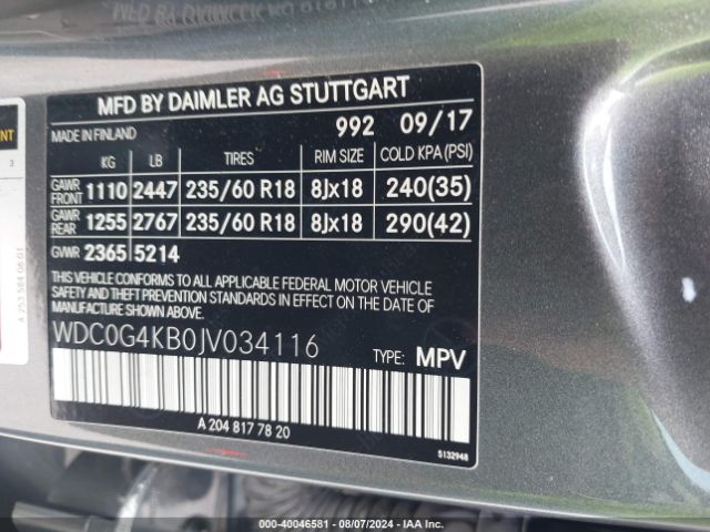 WDC0G4KB0JV034116 Mercedes-Benz Glc 300 4matic