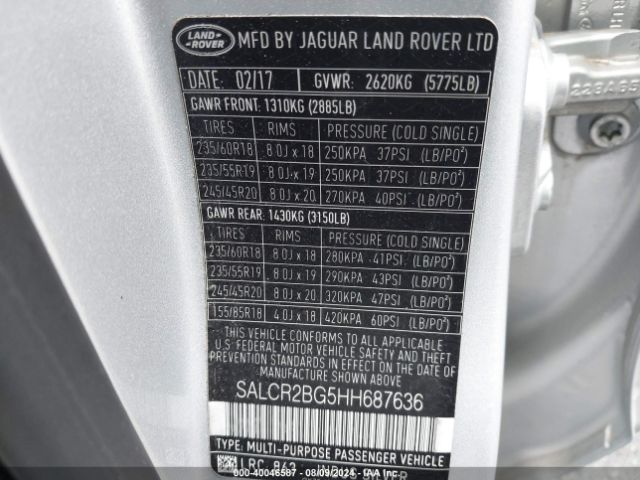 SALCR2BG5HH687636 Land Rover Discovery Sport Hse