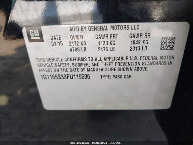 1G1165S33FU119596 Chevrolet IMPALA 2LZ
