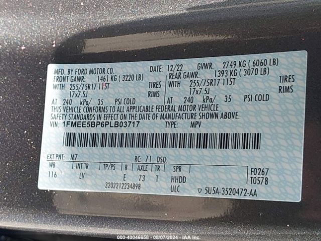 1FMEE5BP6PLB03717 Ford Bronco Big Bend