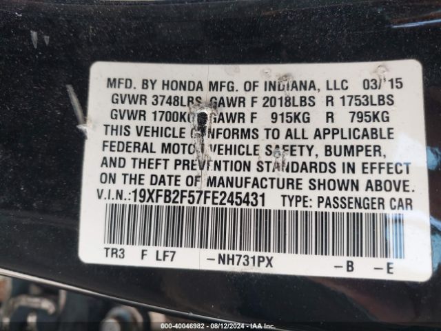 19XFB2F57FE245431 Honda Civic Lx