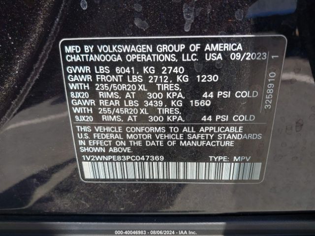 1V2WNPE83PC047369 Volkswagen Id.4 Awd Pro S
