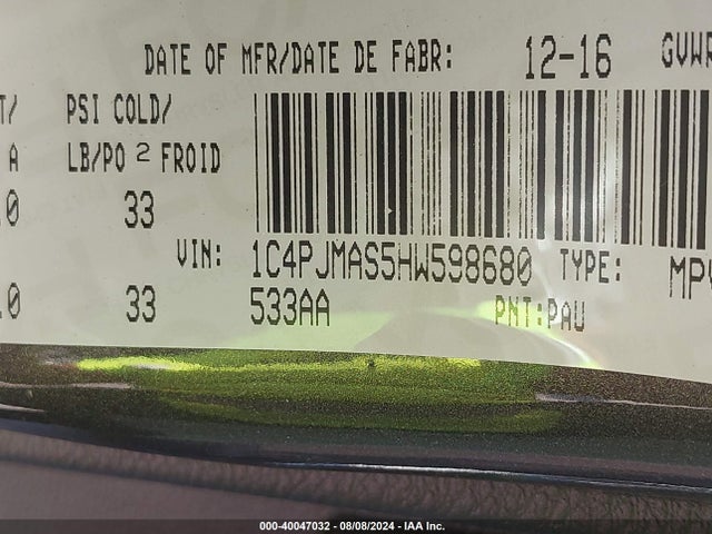 1C4PJMAS5HW598680 Jeep Cherokee Sport