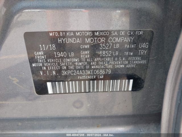 3KPC24A33KE068679 Hyundai ACCENT SE