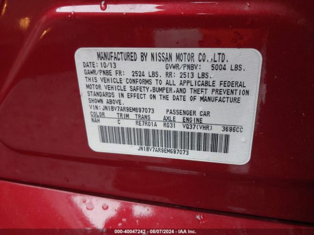 JN1BV7AR9EM697073 Infiniti Q50 Premium/sport